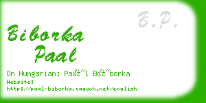 biborka paal business card